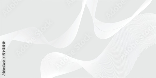 Abstract background with minimal white and light gray digital cyber wave.