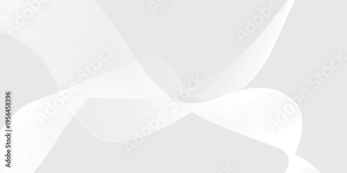 Abstract background with minimal white and light gray digital cyber wave eps10