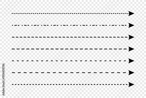 Straight dashed arrow vector icon