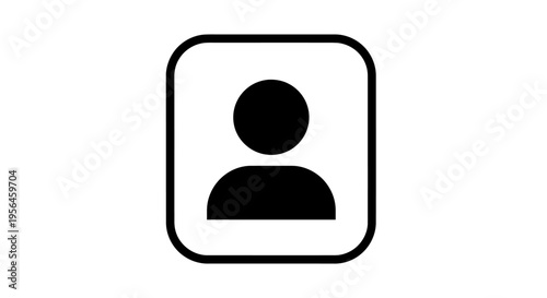 Black and White User Icon in Rounded Square