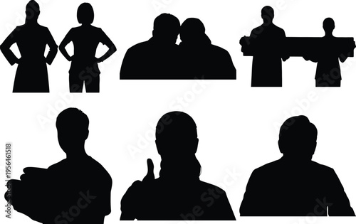 Doctor Silhouette Collection: Medical Professionals in Various Poses Healthcare Team Concept Professional Photography