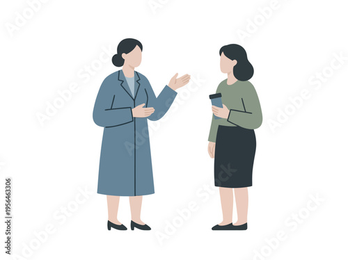 Women conversing in a professional setting