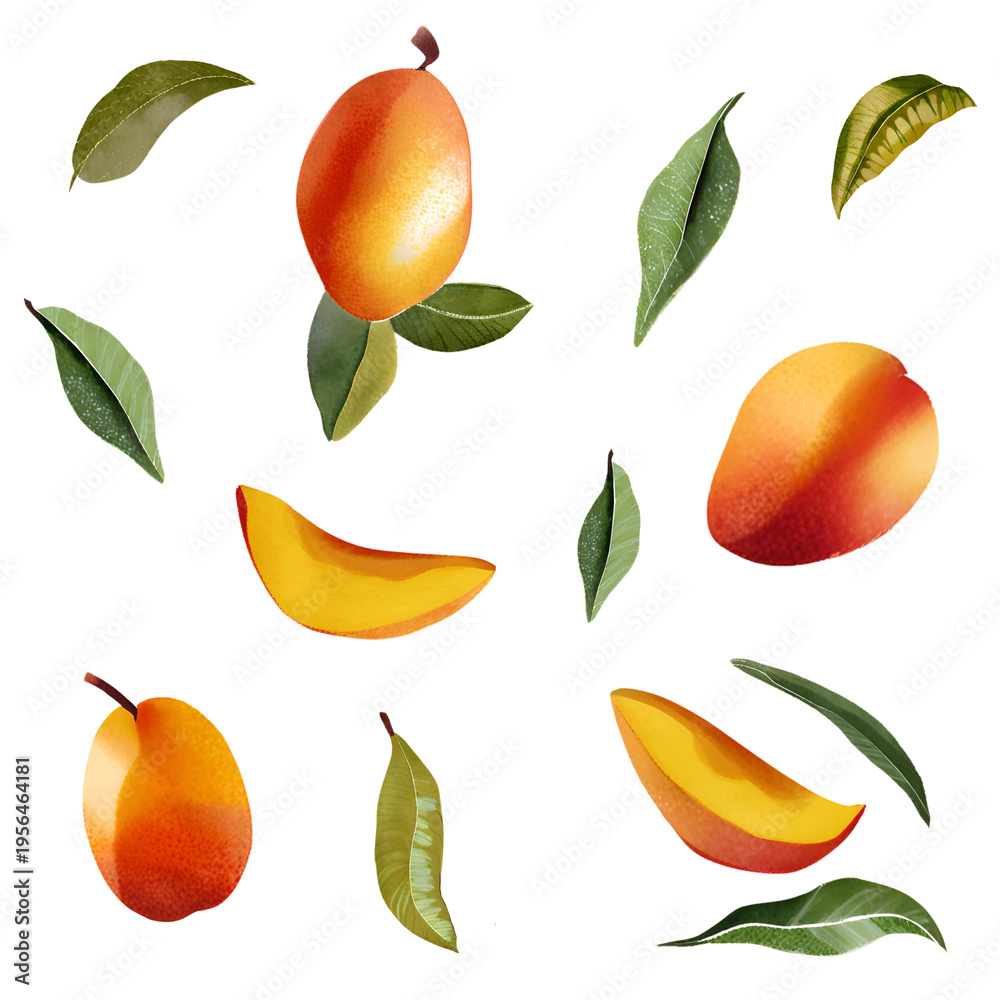Obraz premium Mango Seamless Pattern Background