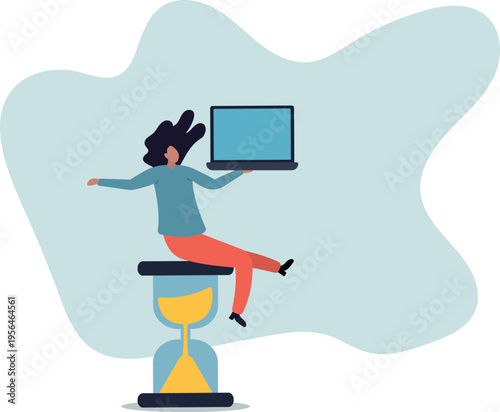 Working with time count down, project deadline or time management, urgent work, productivity or work efficiency.human life and situation.