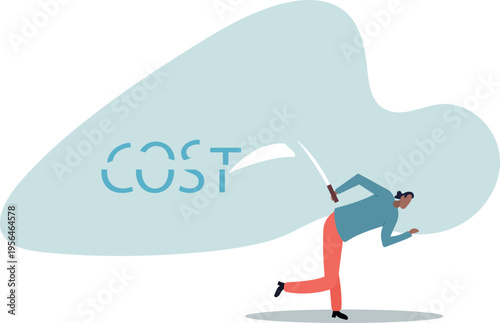 Cost saving idea, cost reduction or decrease expense, financial or accounting optimization,human life and situation.