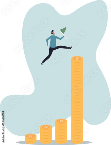 Financial goal, wealth management and investment plan to achieve target, income or salary growth.human life and situation.