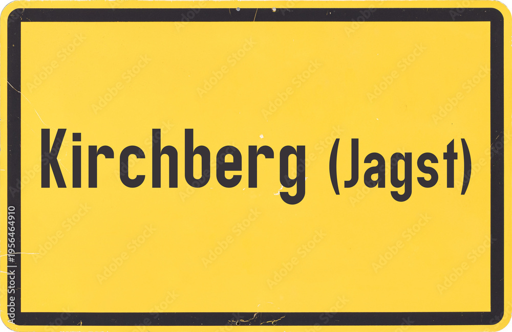 Fototapeta premium Ortsschild Kirchberg an der Jagst