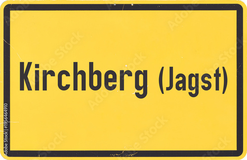 Cuadro en lienzo Ortsschild Kirchberg an der Jagst
