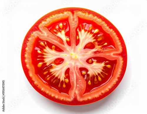 Wallpaper Mural Close Up Tomato Slice with Vibrant Red Texture for Food Background Torontodigital.ca