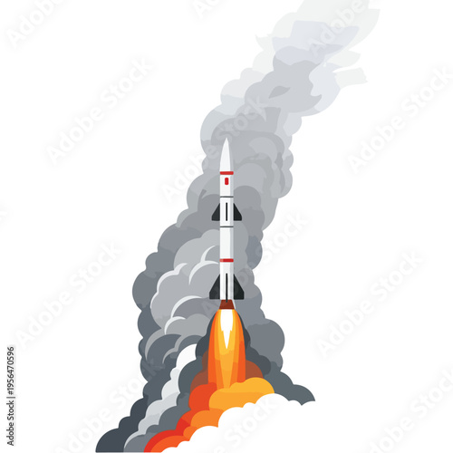 vector flat a ballistic missile is launching upwards at high speed 2