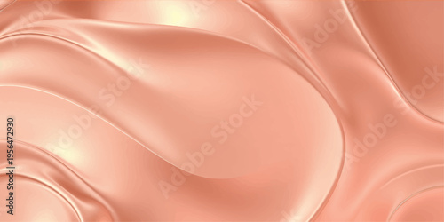 Red silk fabric background with smooth satin texture, flowing wave patterns and soft elegant textile design in pink, gold and cream tones, luxury wallpaper backdrop