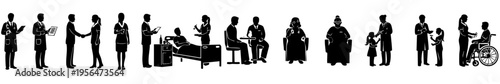 Creative Title: Compassionate Healthcare Guidance and Professional Medical Consultation Silhouettes