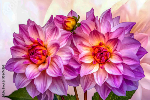 Pink dahlia flowers