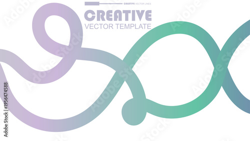 Bright color gradient curved thick flowing lines. White background.