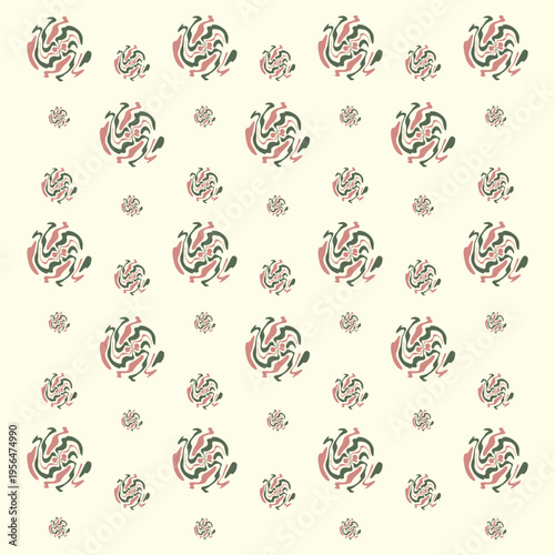 Modern Wabi Sabi Scattered Abstract Shapes, Minimalist Ditsy Print Textile Asset