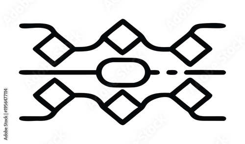 Abstract geometric pattern with diamond shapes and oval center