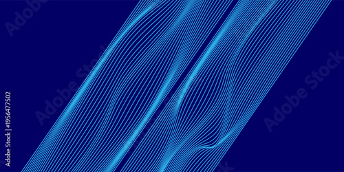 blue Dynamic line on dark blue background,Digital Sound Wave concept design,Vector illustration
