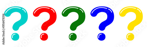 Colorful question mark svg cut file. Isolated vector illustration.