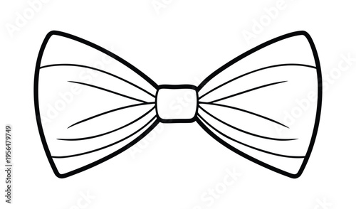 Simple hand drawn black and white bow tie illustration