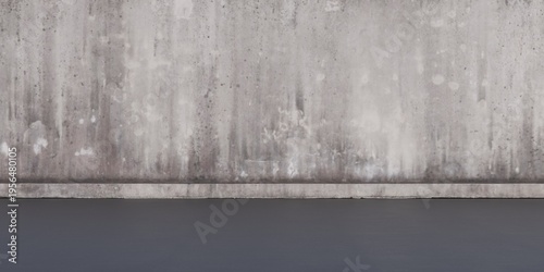 Concrete walls and floors, old walls, 3D illustrations.
