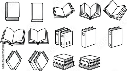 Collection of various book illustrations in different states