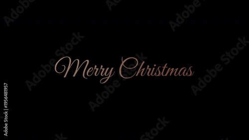 Merry Christmas Orange Gradient Handwritten Cursive Animation with Elegant Calligraphy Text