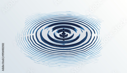 Ripples on water surface from a falling drop splash
