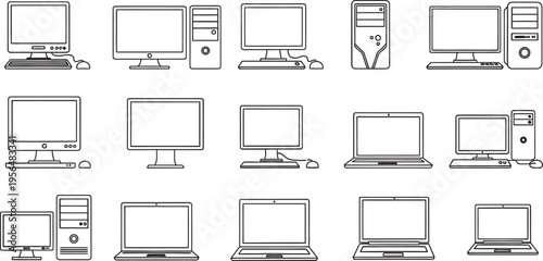 Variety of computer monitor and tower configurations
