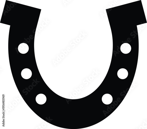 Pictogram horseshoe icon. Black icon on white background.