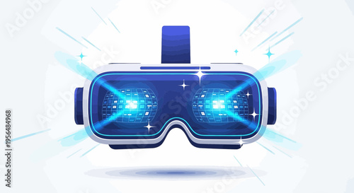 Immersive virtual reality experience headset illustration bringing digital worlds to life seamlessly