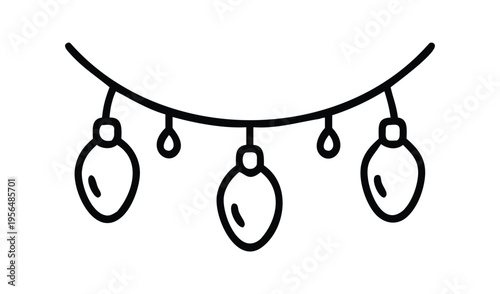Hand drawn string of christmas lights illustration