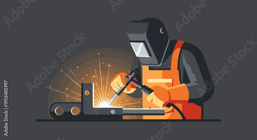 Industrial manufacturing process showcasing welding craftsmanship and safety standards