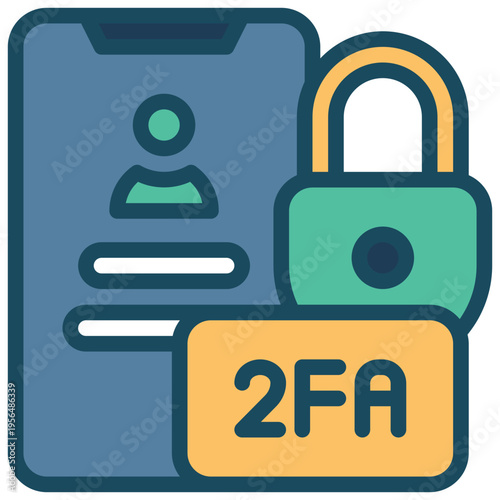 2fa otp number lock personal privacy protection filled outline icon