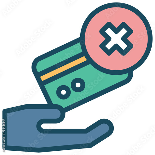 credit card data not give stop identity privacy protection filled outline icon