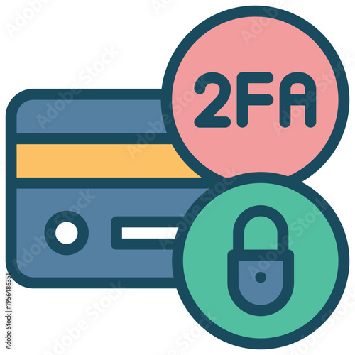 credit card 2fa verify identity privacy protection security filled outline icon
