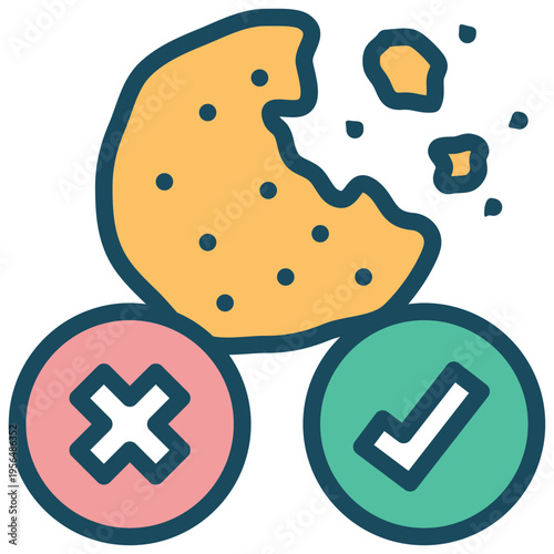 cookie accept request website data security privacy filled outline icon