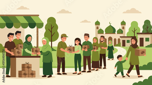 Community Zakat Distribution - A Generous Act of Islamic Charity.