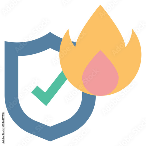 shield firewall cyber online privacy protection security flat style icon