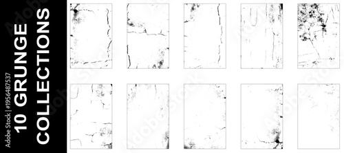 Grunge overlay texture. Old dirty concrete background with cracks and scratches. Vector collectoin
