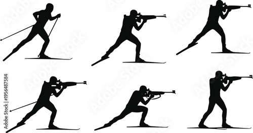 Business and Financial Management Icon Set Featuring Calculator, Bar Chart, Clipboard, Presentation Chart, Strategy Knight, Trophy, Idea Lightbulb, And Hourglass