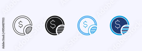 Dividend Icon Set Multiple Style Collection Element For Design