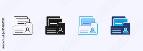 Portfolio Icon Set Multiple Style Collection Element For Design