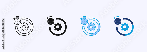 Efficiency Icon Set Multiple Style Collection Element For Design