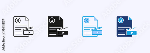 Scenario Icon Set Multiple Style Collection Element For Design