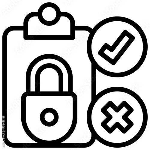 board lock report check privacy protection security simple line icon