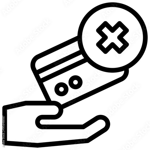 credit card data not give stop identity privacy protection simple line icon