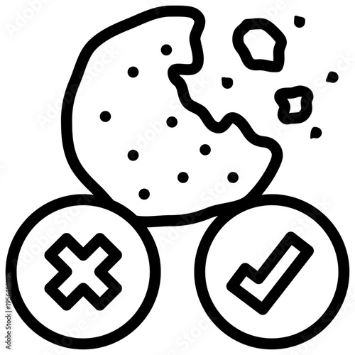 cookie accept request website data security privacy simple line icon