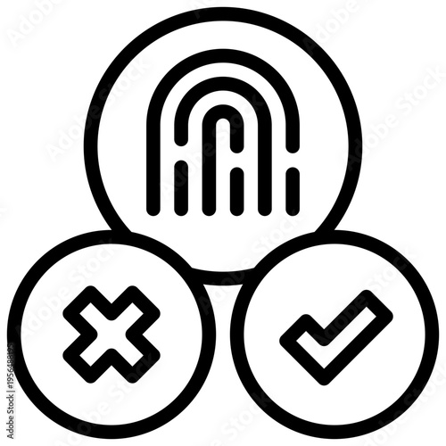 finger print login secure check protect privacy personal simple line icon