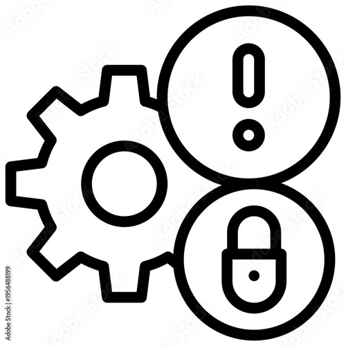 gear system setting alert attention privacy protection simple line icon