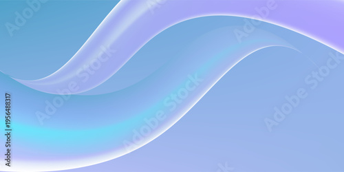 Abstract vector wavy lines flowing smooth curve purple blue gradient color in concept of luxury, technology, modern.